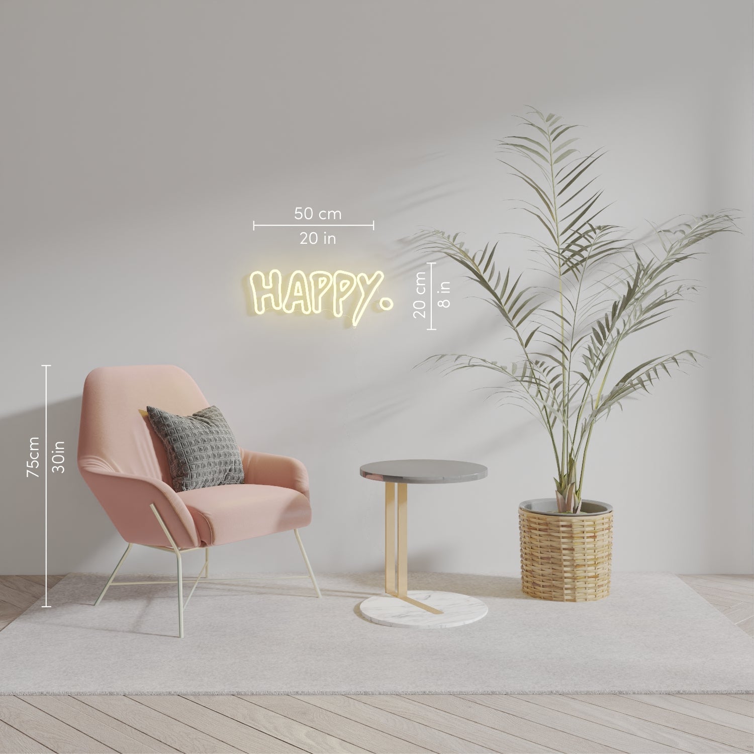 Happy by Gregory Siff, LED Neon Sign - YELLOWPOP UK